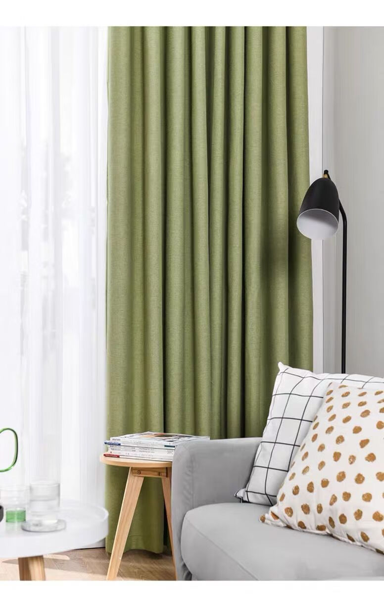 全遮光保暖窗帘简约现代遮阳定制客厅卧室阳台飘窗防风棉麻加厚纳米