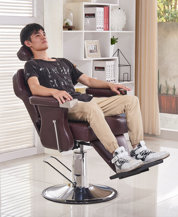 理发椅子升降放倒刮胡子可放倒美发店椅剪发座椅理发店椅子理发刮脸椅