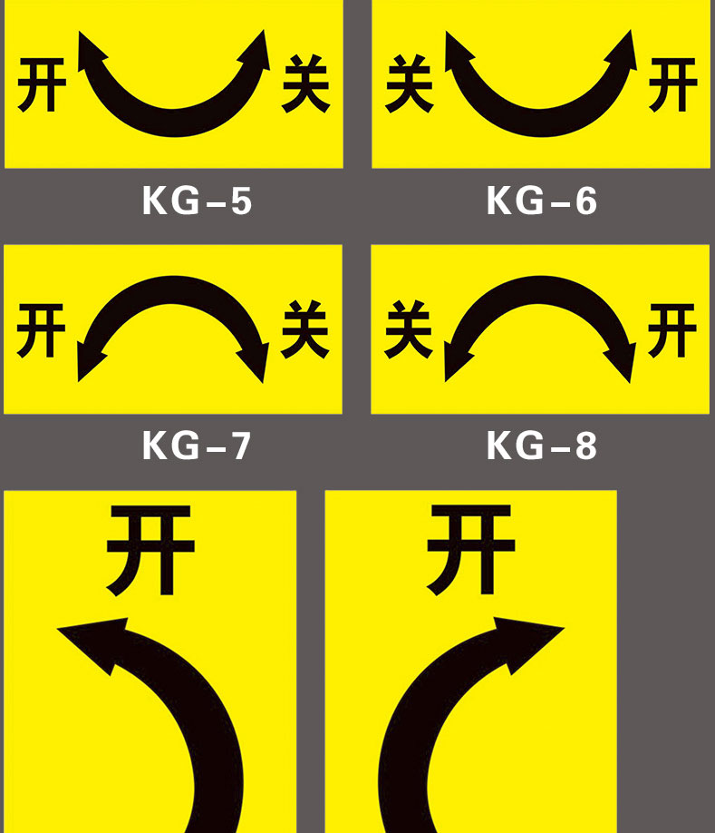 开关标识贴旋转开关方向箭头方向大小指向贴纸温馨提示指示机械设备