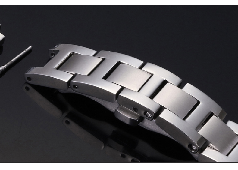 适用卡地亚蓝气球手表带钢带精钢金属表链男女款凸口蝴蝶扣原厂间金色