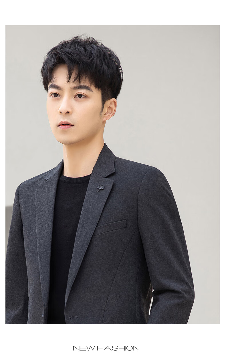 忘不了商场同款休闲小西装外套上衣单件男士韩版修身西服套装痞帅商务