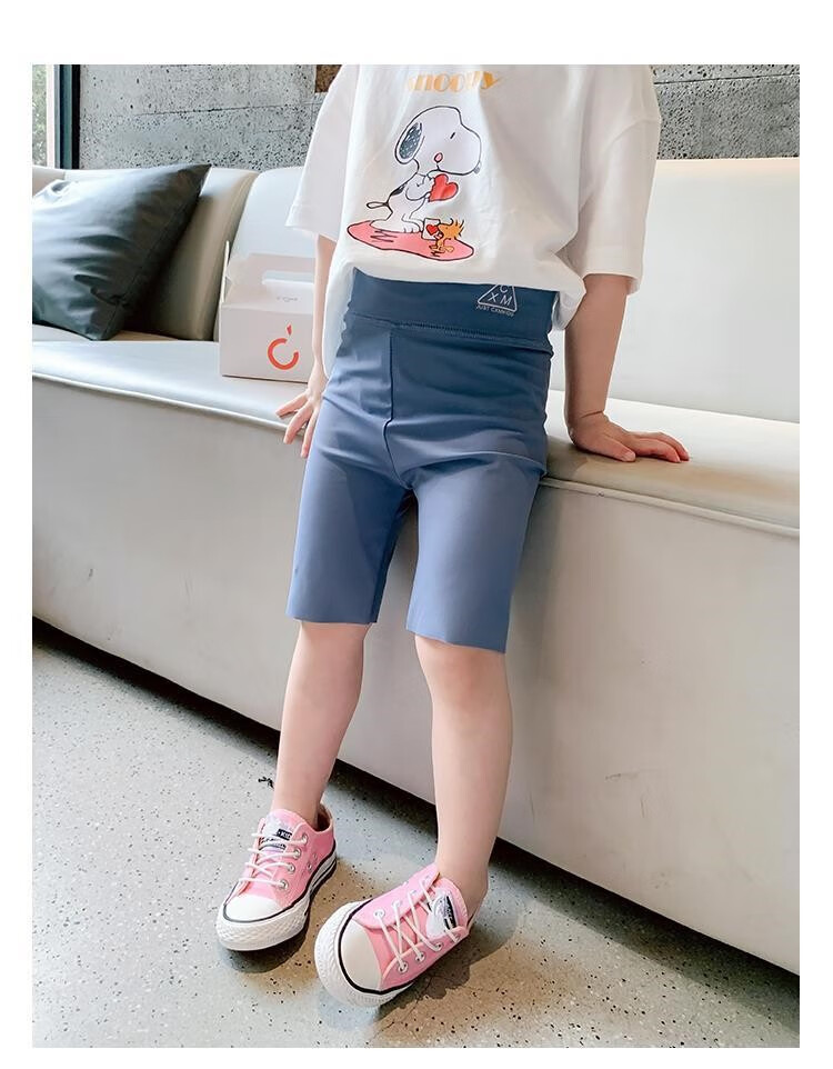 儿童短裤女女童鲨鱼皮打底裤2022夏季新款儿童紧身弹力五分薄外穿芭比