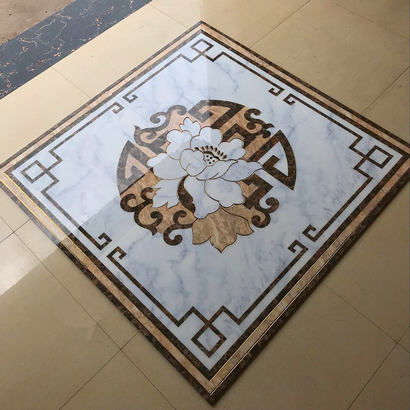 微晶石客厅拼花地砖瓷砖过道入户拼图地毯花仿水刀地板砖1600x1600mm