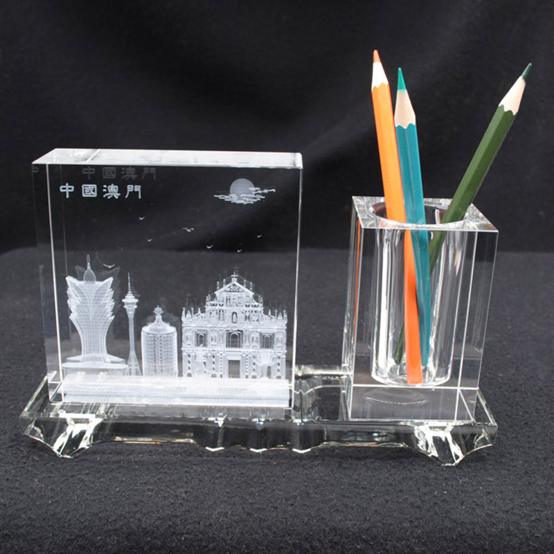 澳门大三巴葡京建筑水晶立体内雕模型装饰摆件特色旅游纪念工艺品澳门