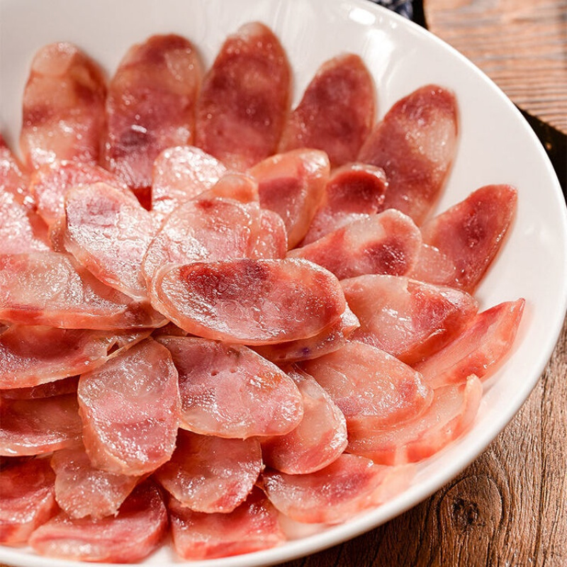 哺食旺 江苏苏北盐城土特产特级滨海香肠即食五香广式三七腊肠250g 五