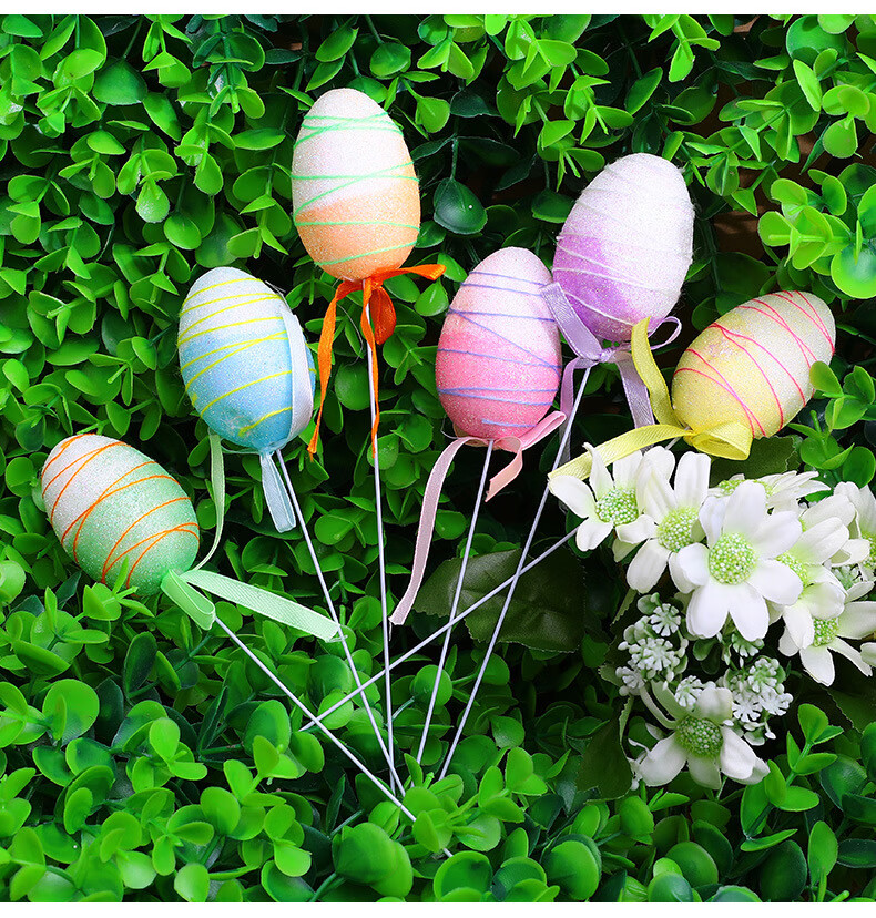 两包复活节圣诞彩蛋装饰品仿真泡沫鸡蛋礼物插花节日场景布置复活蛋c