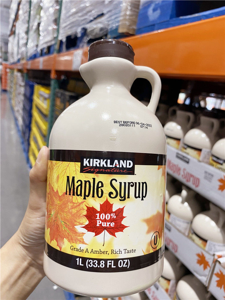 kirkland科克兰枫糖浆1l a级加拿大枫叶树冲饮烘培用costco代购 科克