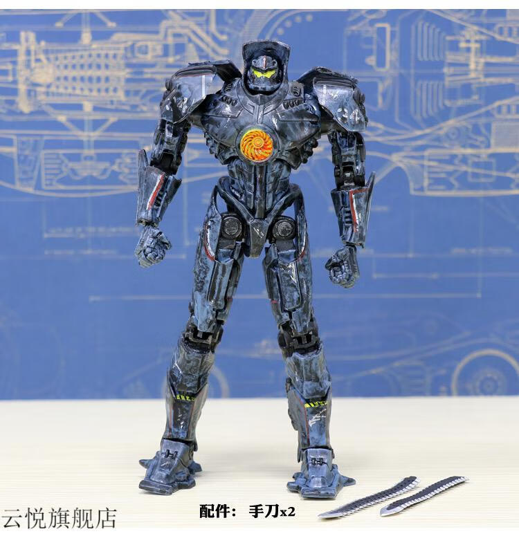 环太平洋机甲模型复仇流浪者2军刀雅典娜黑曜石可动玩具礼物 【环2