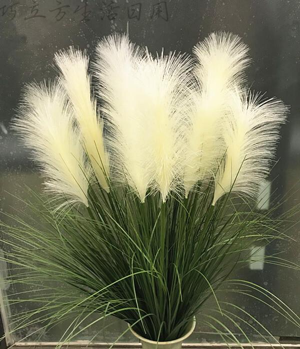 新品大把束仿真芦苇草狗尾干花假花五谷杂粮水生绿植落地装饰摆件松绿