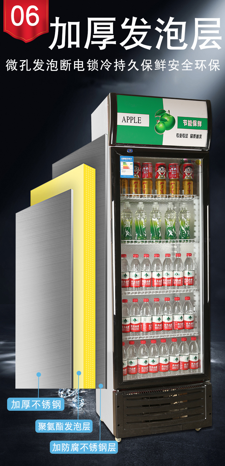 冷藏饮料展示柜商用便利店保鲜柜立式单双开门冰柜冰箱超市小鸭白色