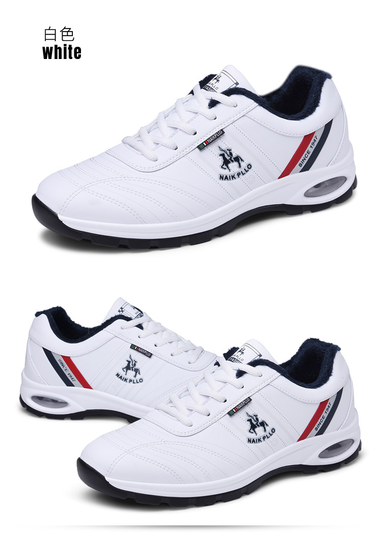 旗舰官方店保罗男鞋秋冬季白鞋棉鞋男士休闲运动鞋透气学生旅游鞋加绒