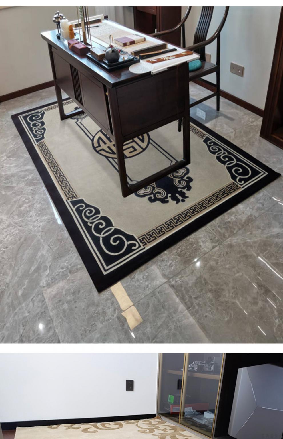 中式风格高档羊毛地毯 中式地毯客厅搭配红木家具的地毯新中式手工