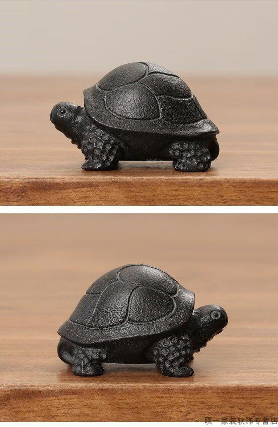 石雕乌金石将军石龟茶宠摆件精品可养石头小乌龟茶具配件石龟 乌金石
