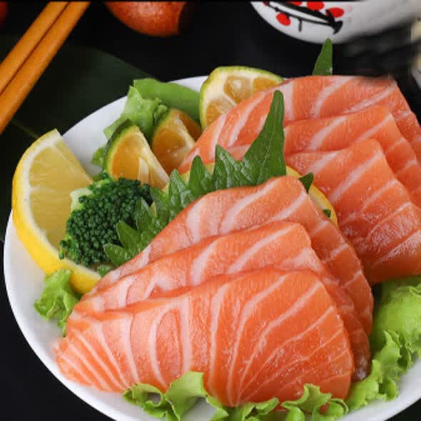 三文鱼中段刺身生鱼片日料腹部好位置原料现切大块整块不是碎切华海春