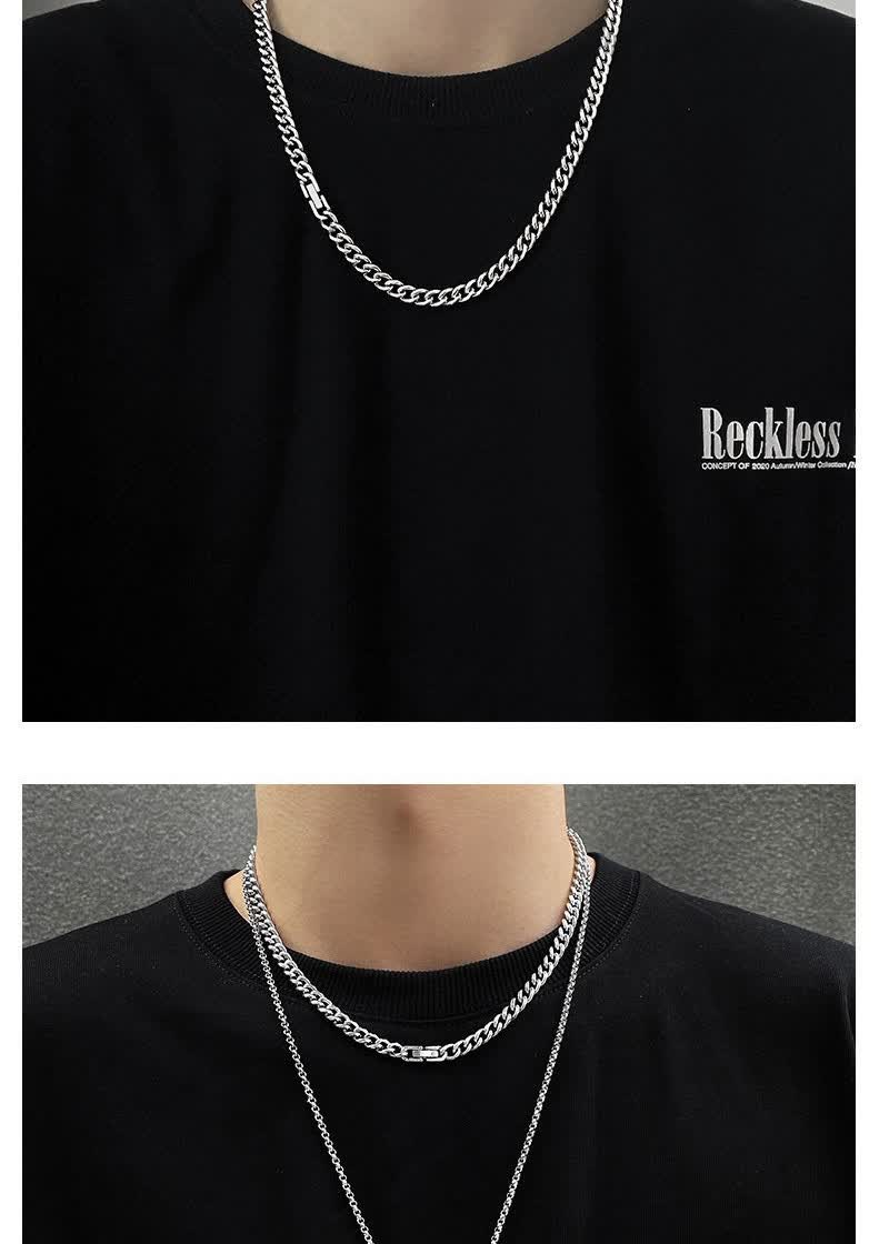 槿逸斯-哈男士项链秋冬情侣古巴项链 古巴项链50cm【图片 价格 品牌