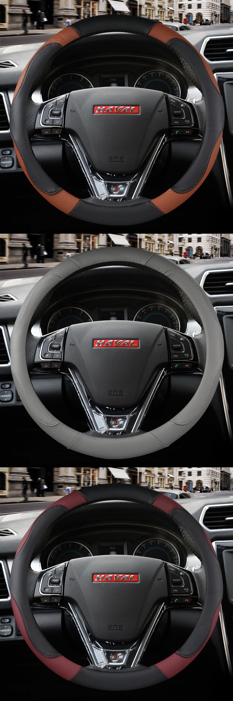 哈弗m6汽车方向盘套哈佛h6coupe酷派h2sh7红蓝标四季专用改装把套 006