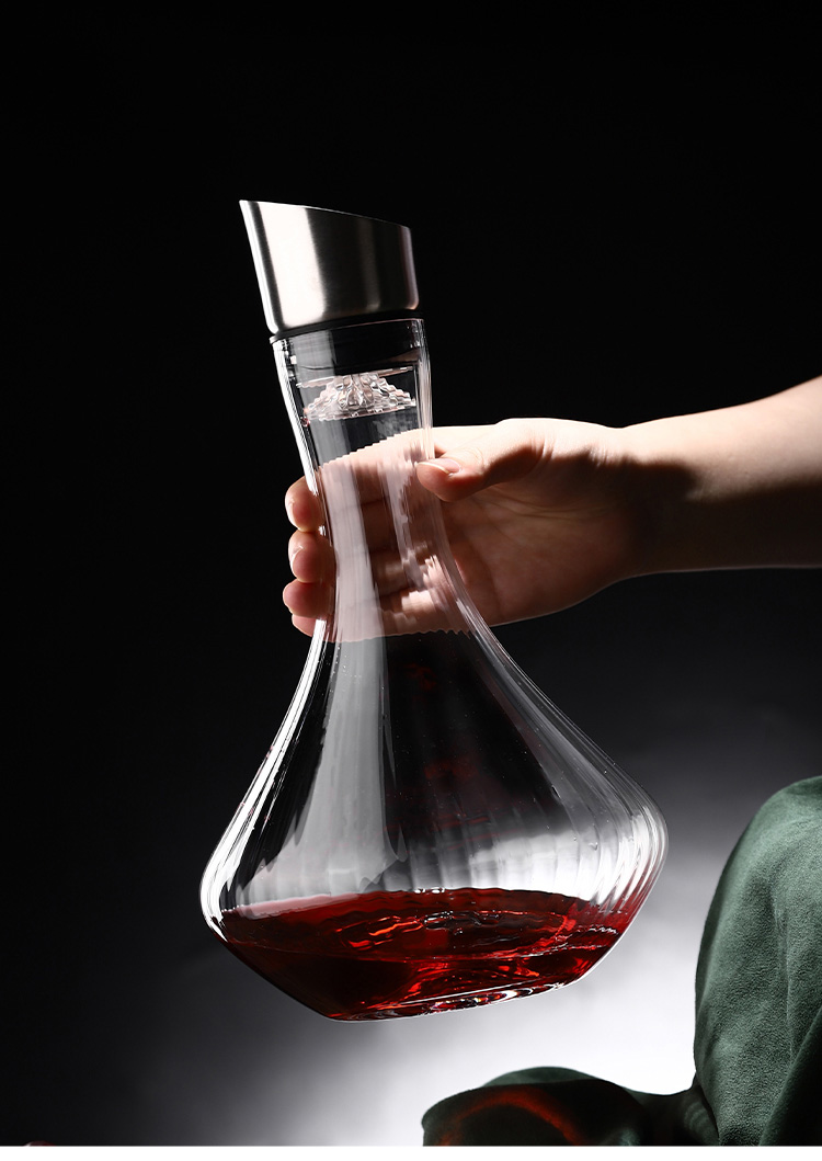家用创意水晶玻璃瀑布式快速红酒醒酒器过滤葡萄酒商用冰山分酒器瀑布