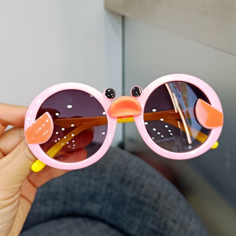 儿童墨镜男宝宝可爱卡通小鸭子造型遮阳镜防外线女童时尚眼镜潮 蓝色