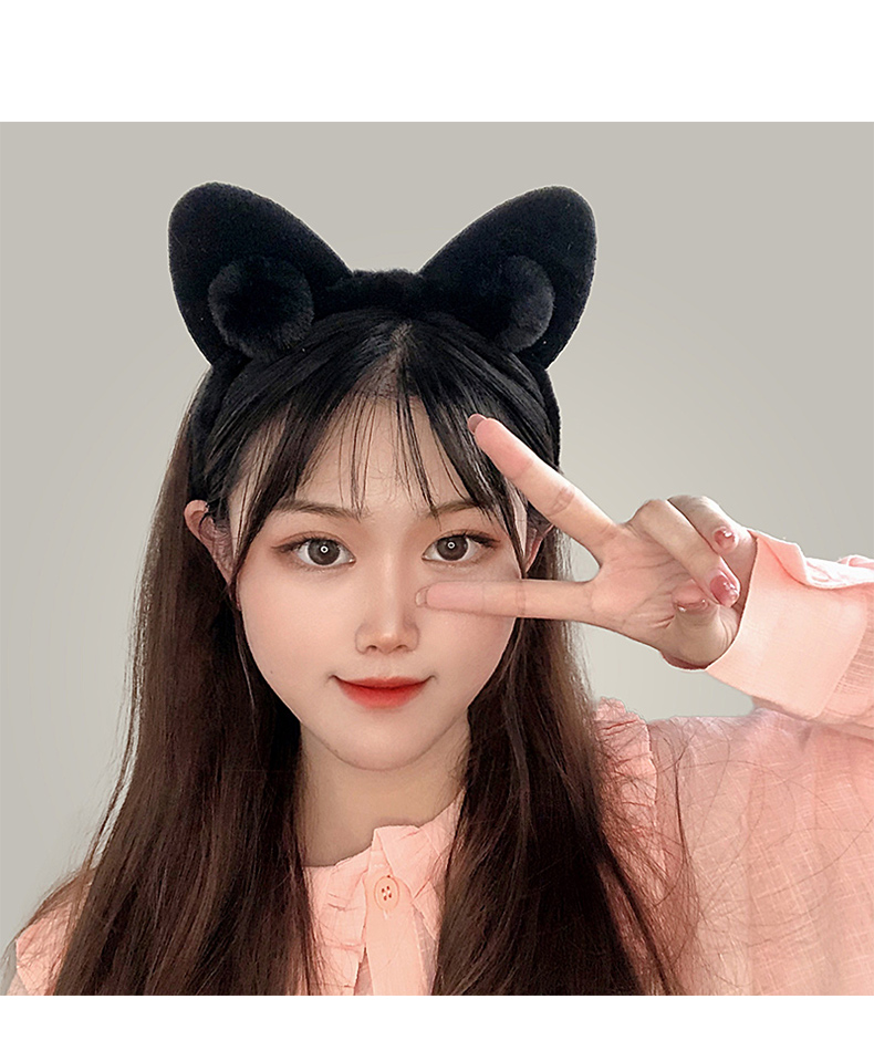 beautifulprincess儿童可爱猫耳发箍女童外出压发头箍宝宝卡通发卡不