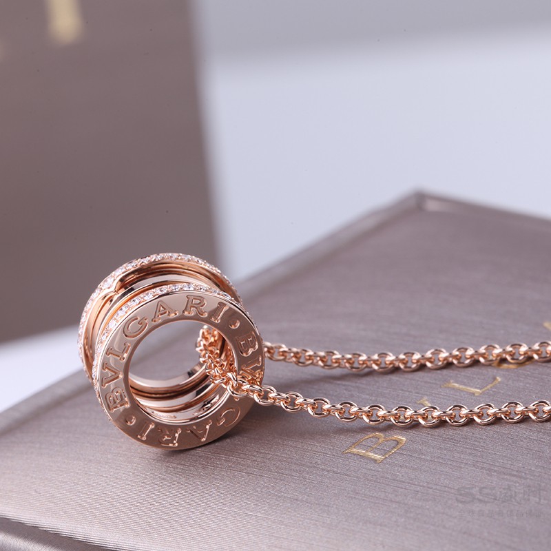 bvlgari宝格丽弹簧项链18k玫瑰金镶嵌钻石项链cl857025预售