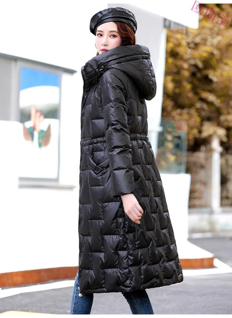 皮尔卡丹轻奢高档女装轻薄羽绒服女2021年新款冬季高端修身显瘦连帽长