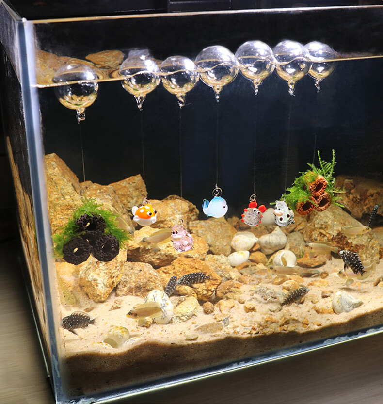 青青自然鱼缸装饰物造景悬浮虾窝躲避屋鱼缸布景套餐造型挂饰吊坠