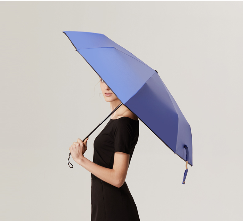 雨伞太阳伞防晒女折叠晴雨两用黑胶遮阳伞防晒伞upf50  雾霾蓝(颜色在