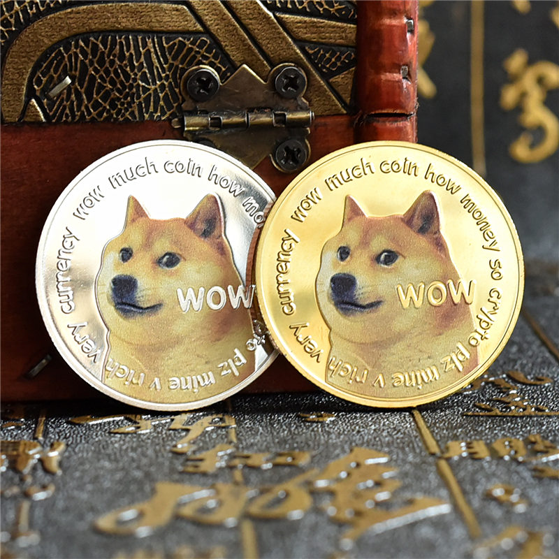 数字藏品狗狗币彩色立体浮雕纪念章硬币金属徽章虚拟币