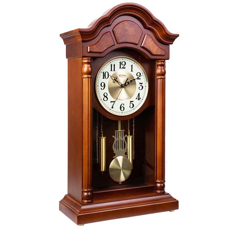 实木座钟整点报时摆钟客厅静音中式台钟欧式复古大号石英钟闹钟钟表