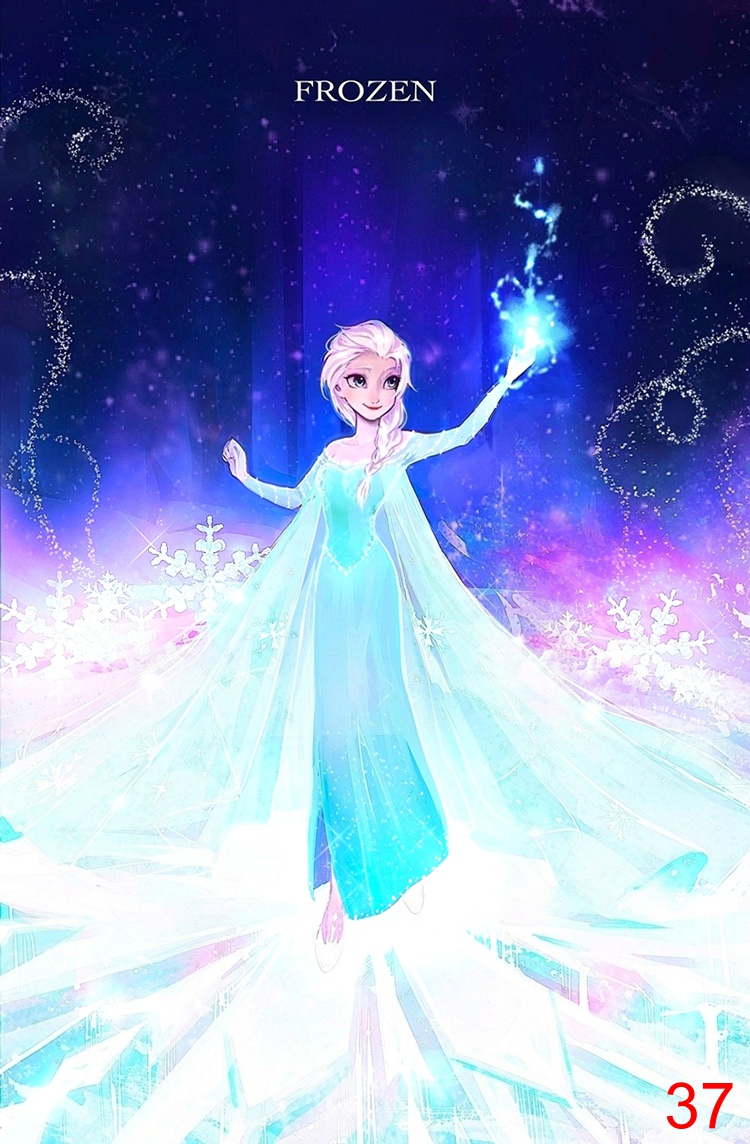 梦黛侠冰雪奇缘2海报爱莎公主艾莎女王安娜海报贴画墙画墙纸zqz白色