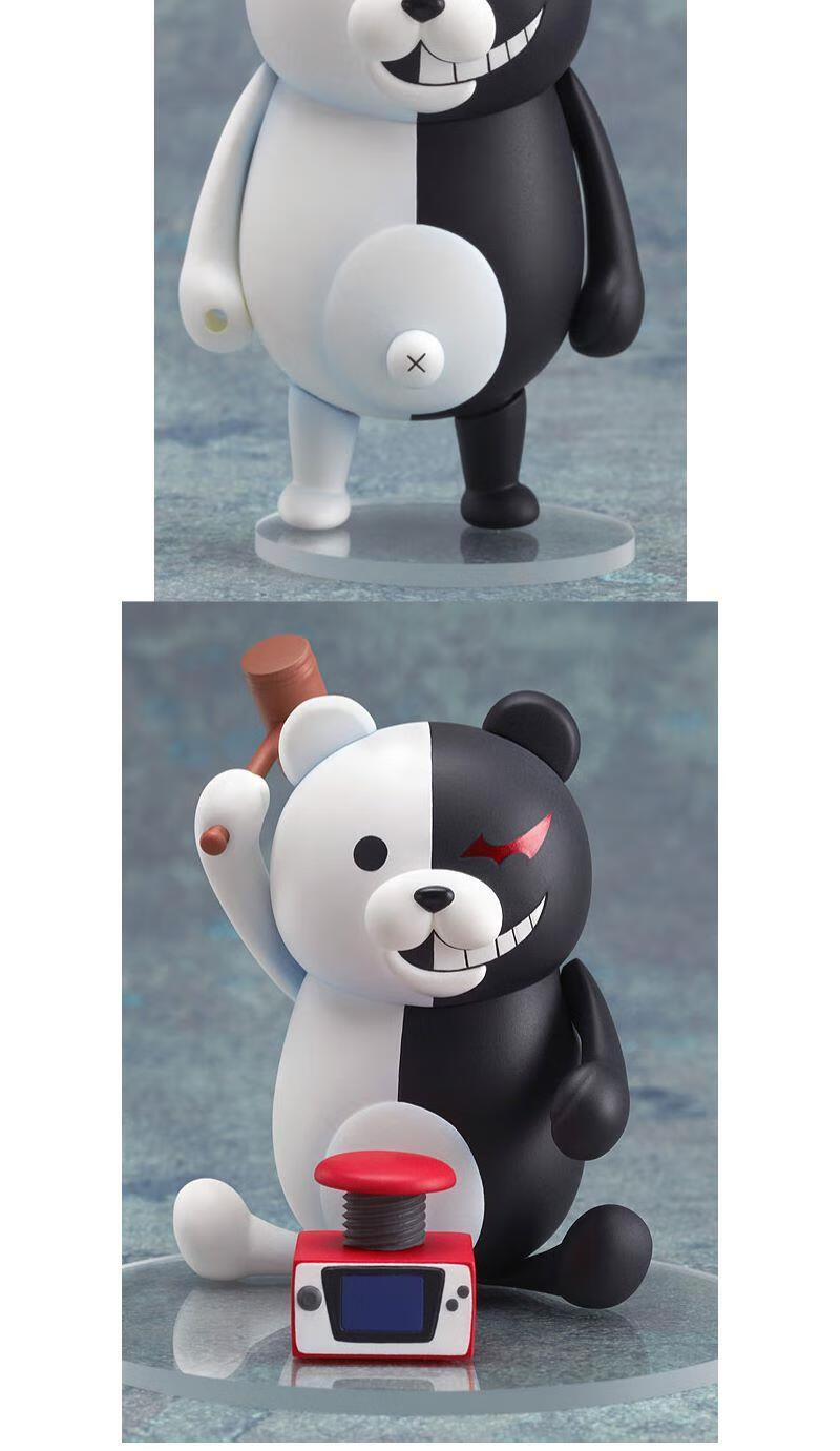 迷铭乐 q版粘土 弹丸论破再见绝望学院313#黑白熊模型公仔摆件 粘土