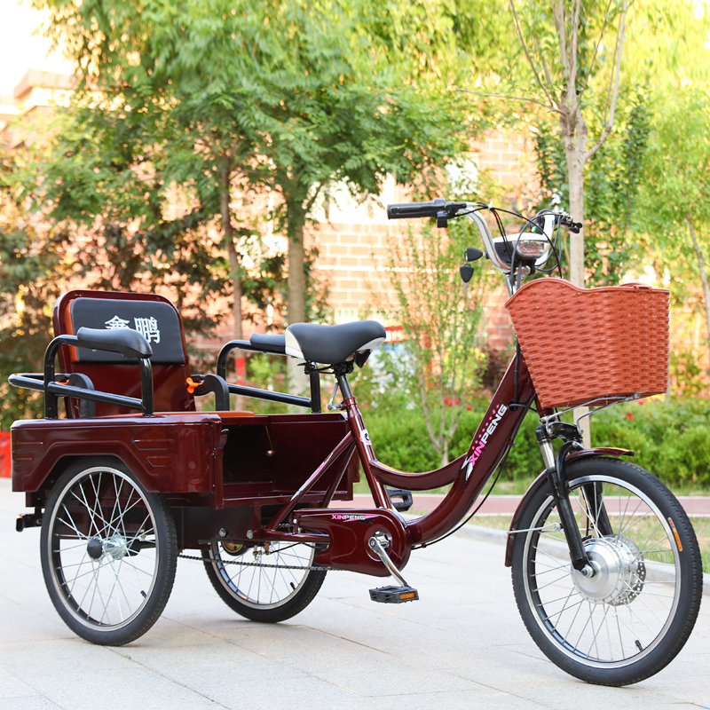 脚蹬三轮车老人老年三轮车人力脚踏代步车电动脚蹬客货二用成人轻便电