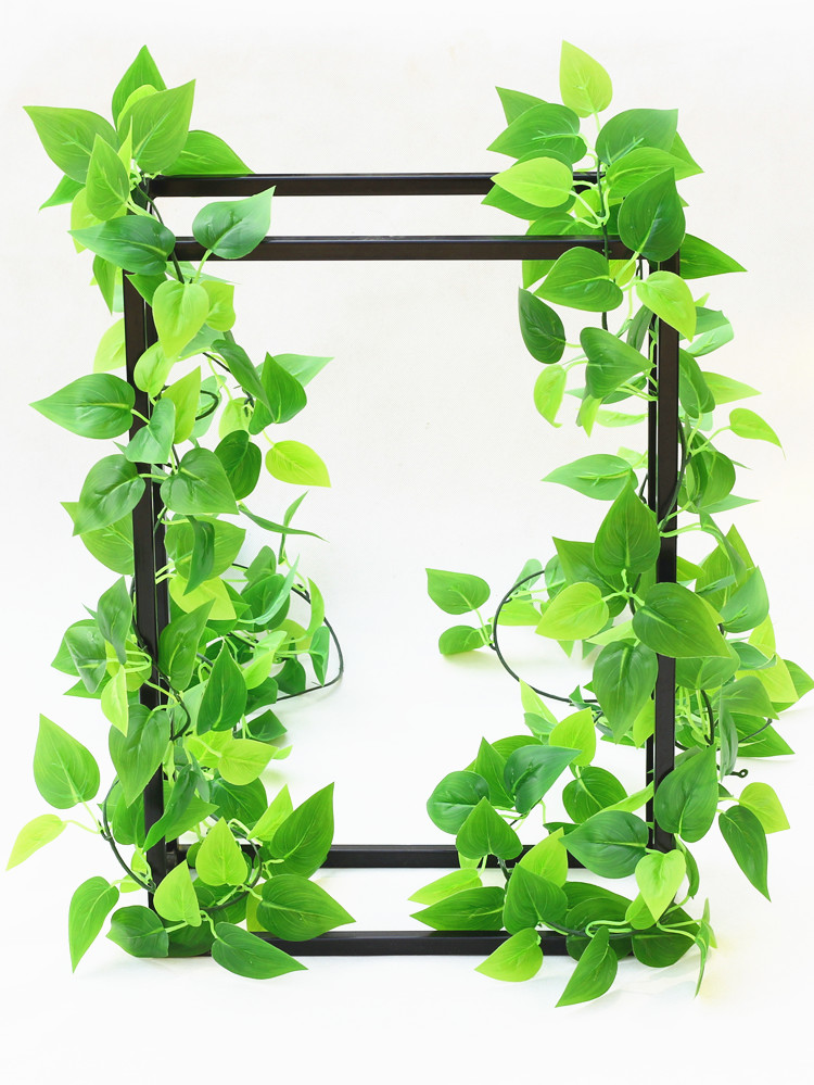 现货直发仿真藤条绿萝叶装饰室内假树叶绿藤蔓植物壁挂遮挡绿叶子假花