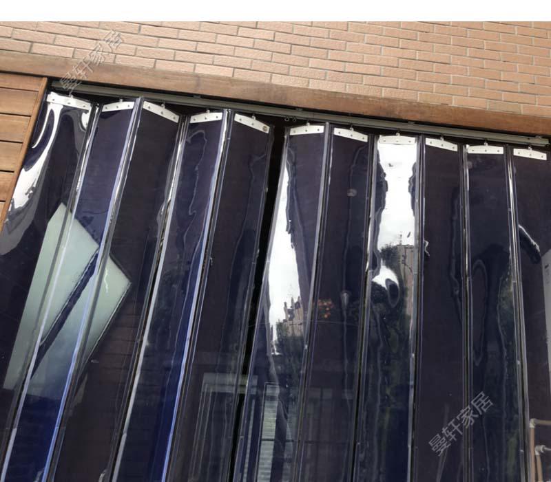 罗蒙卡帝滑动软门帘推拉移动透明门帘pvc可折叠空调帘防风隔断防尘
