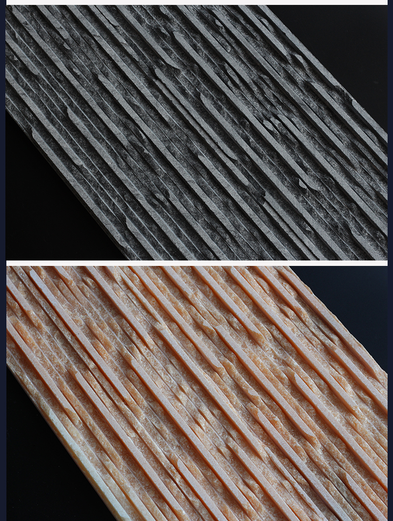 天然黑色流水石文化石 水景墙背景墙流水板 花园庭院景观墙砖 灰黑直