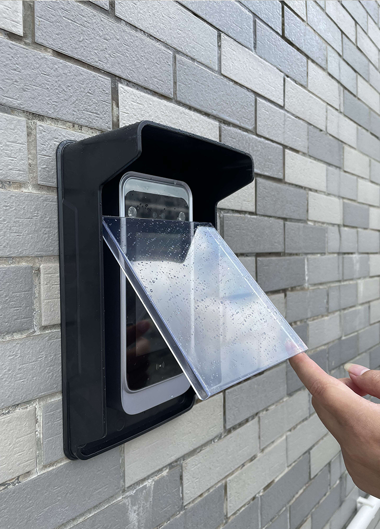 人脸识别防雨罩室外遮阳防晒保护罩外壳中控门禁一体机防水罩k x03