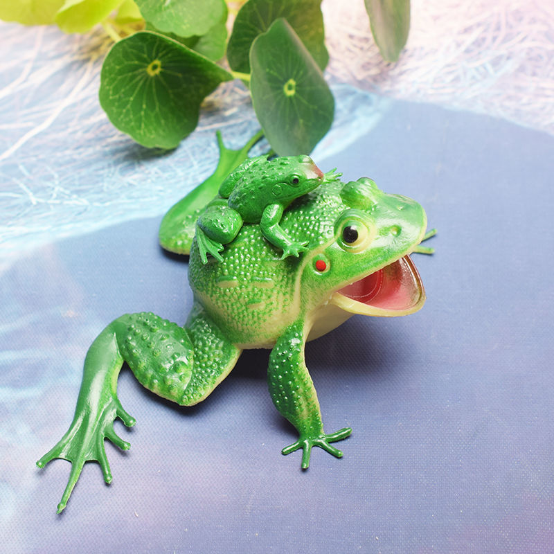 毅踏仿真小青蛙模型软体发声母子青蛙牛蛙蛤蟆假青蛙整蛊田蛙早教教具