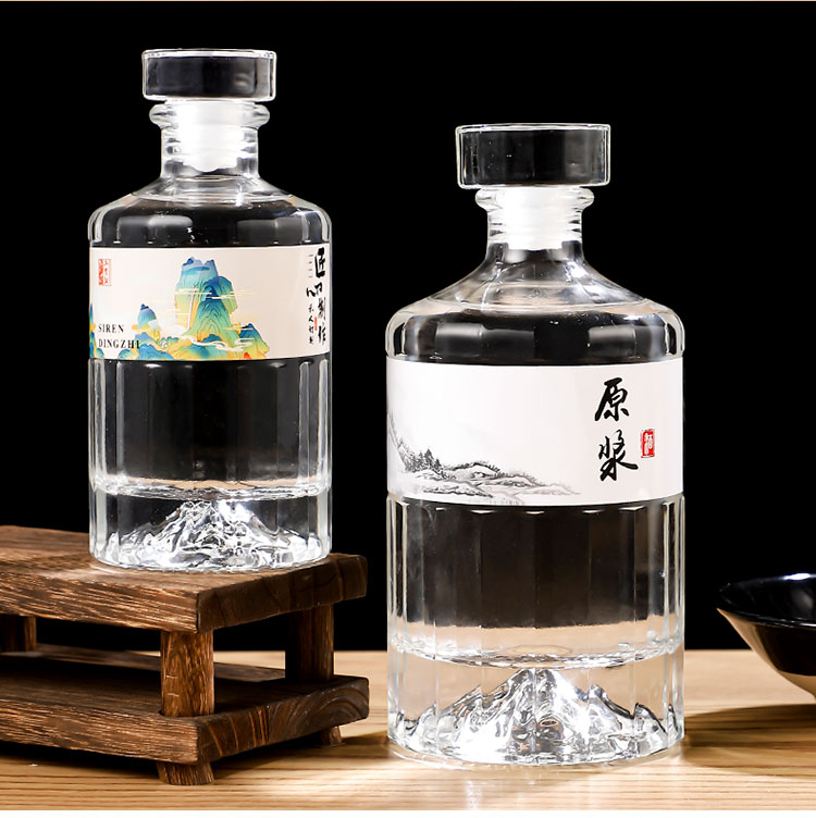 空瓶一斤装容器酒瓶密封储存自酿酒瓶500ml高端100ml透明银盖拍2个