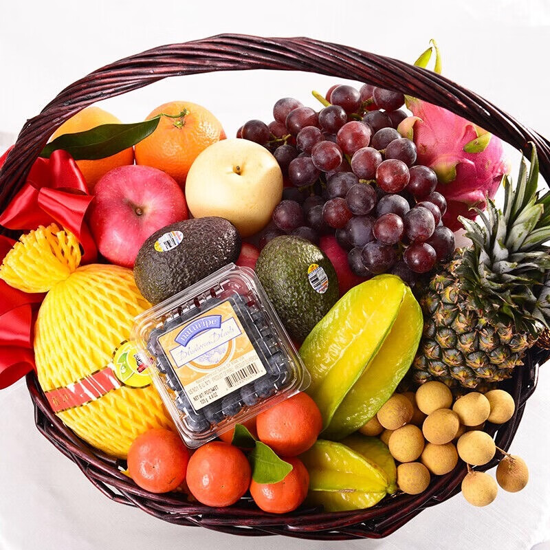 送礼新鲜果篮送礼带水果礼盒礼品北京上海广州同城配送 套餐b款
