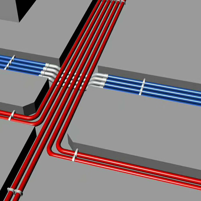 pvc红蓝线管1620金属镀锌铁过桥弯电工屏蔽弱电电磁抗干扰精品16直桥
