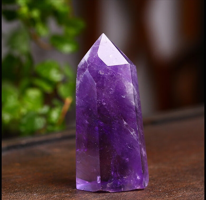 宋石匠 紫色紫水晶柱六棱柱单尖柱 客厅玄关书桌书房居家摆件摆放饰品
