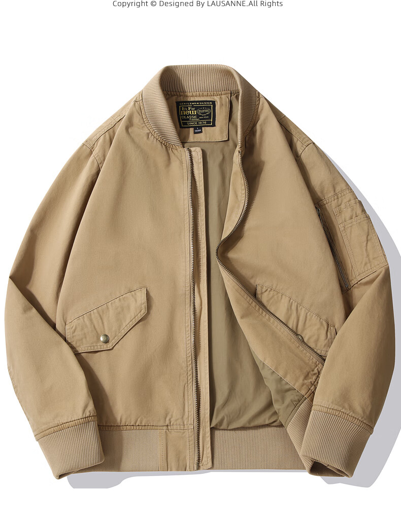 罗蒙棒球服男春秋季休闲宽松工装潮牌ins美式复古ma1飞行夹克外套男士