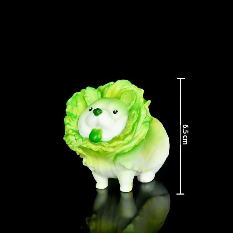 菜狗蔬菜精灵系列盲盒全套白国产莲藕狐小号大号粉色公仔摆件 盲盒一