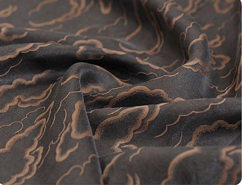 香云纱布料提花交织香云纱布料70左右桑连衣裙衬衫裤子莨绸面料3米4米