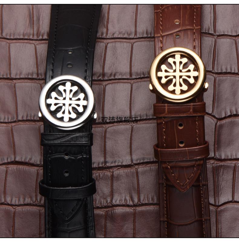 适配原装百达翡丽表带 适配原装百达翡丽手表带 男pp扣纹款手表带男