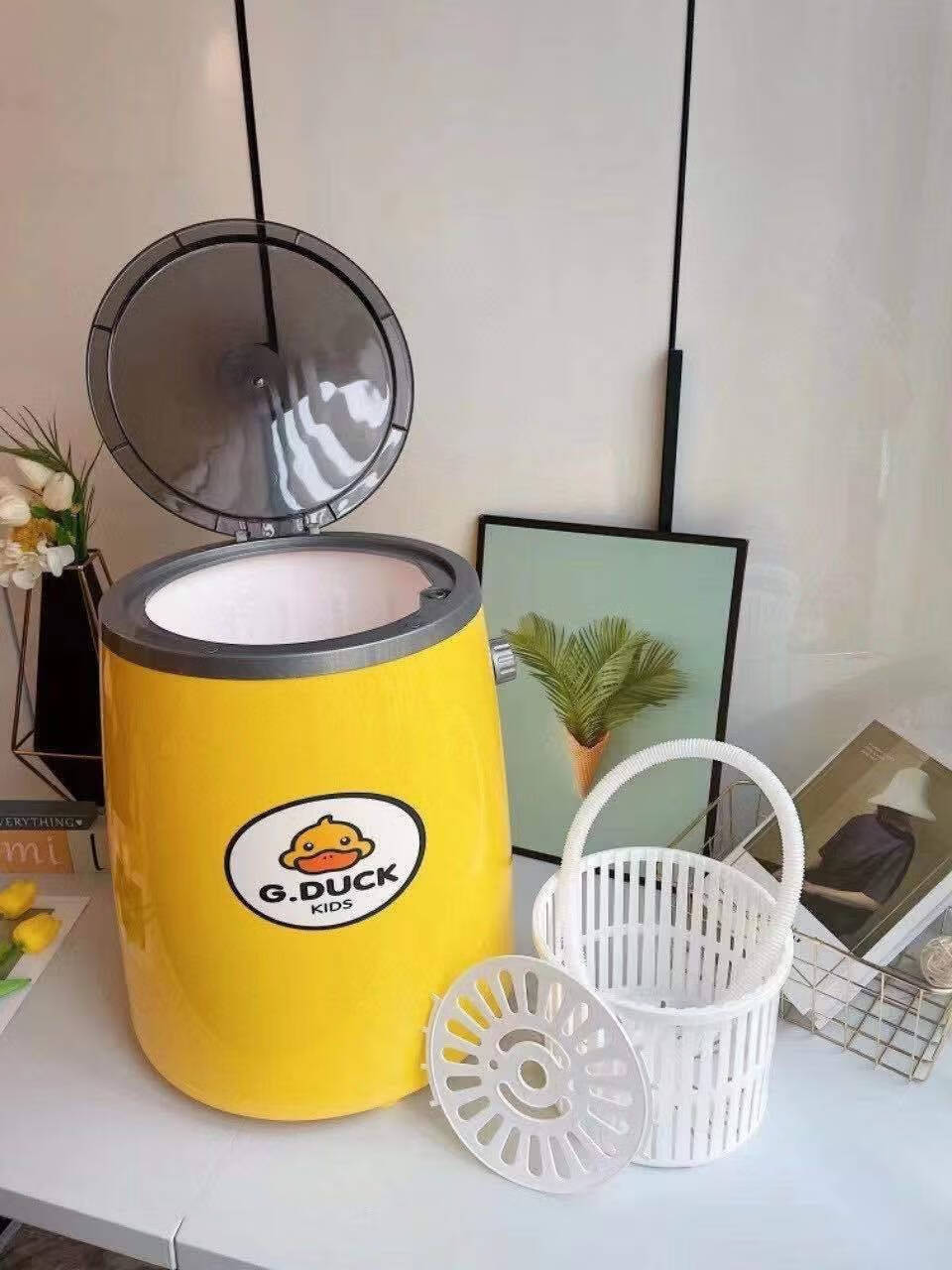 宝文小黄鸭洗衣机半自动小黄鸭小型单筒母婴儿童家用内衣清洗机半自动