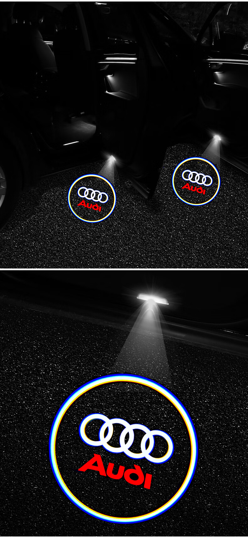 22款奥迪a4l迎宾灯19 20 21 2022年a6l q5q7a5a7车门投影改装 车门