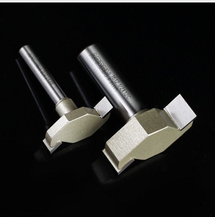 刀具公制t型刀木工修边机刀头电木铣雕刻机侧面开槽拉槽锣刀 1/2*8mm