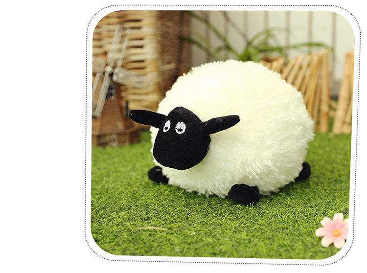 小绵羊肖恩羊公仔情侣抱枕毛绒玩具会说话创意娃娃儿童女生日礼物白色
