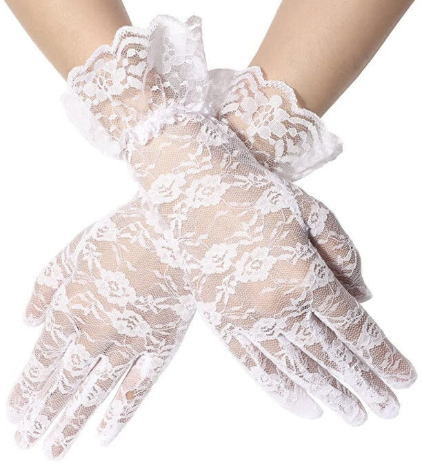 右见面新品蕾丝手套同款蕾丝手套女士薄款性感镂空网眼弹力复古礼仪